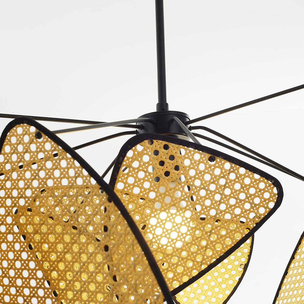 Ozawa Retro LED Hanglampen Metaal Rattan Eetkamer Woonkamer