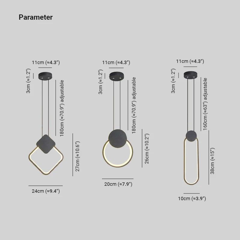 Nyla Moderne Rond LED Hanglampen Metaal/Acryl Zwart/Wit Woonkamer/Slaapkamer