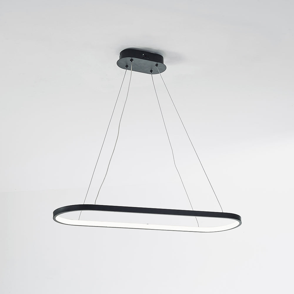 Edge Moderne Oval LED Hanglamp Zwart/Wit/Goud Metaal/Silicone Woon/Eetkamer