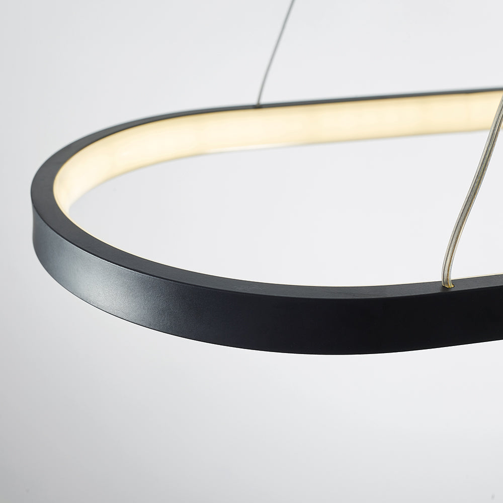 Edge Moderne Oval LED Hanglamp Zwart/Wit/Goud Metaal/Silicone Woon/Eetkamer