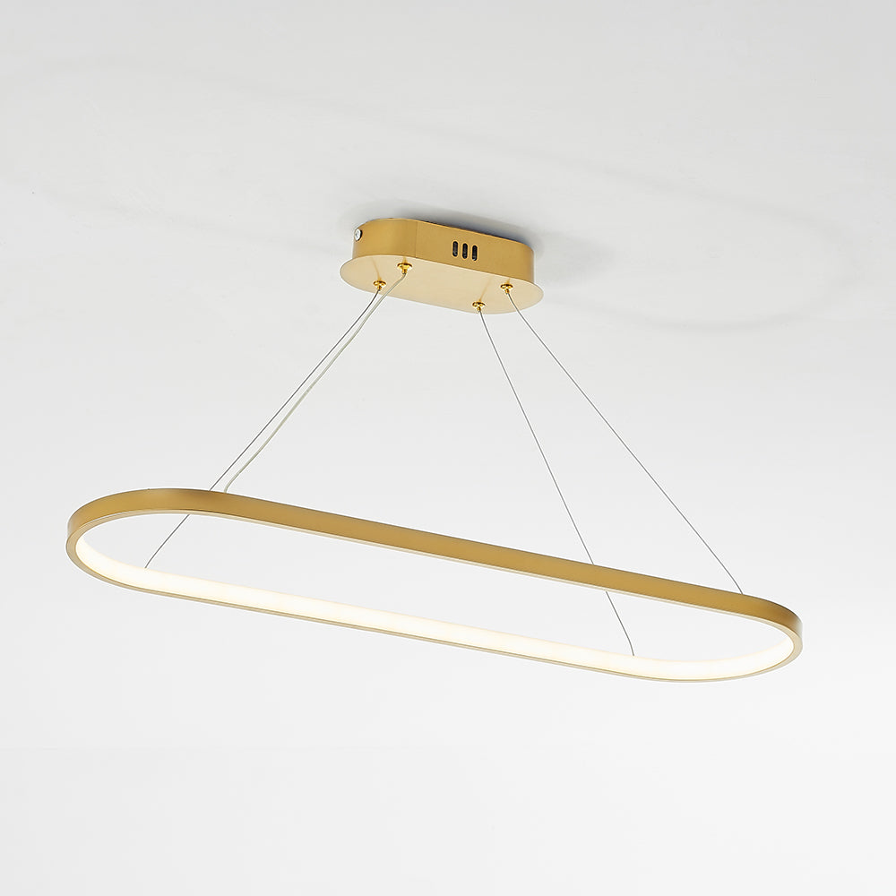 Edge Moderne Oval LED Hanglamp Zwart/Wit/Goud Metaal/Silicone Woon/Eetkamer