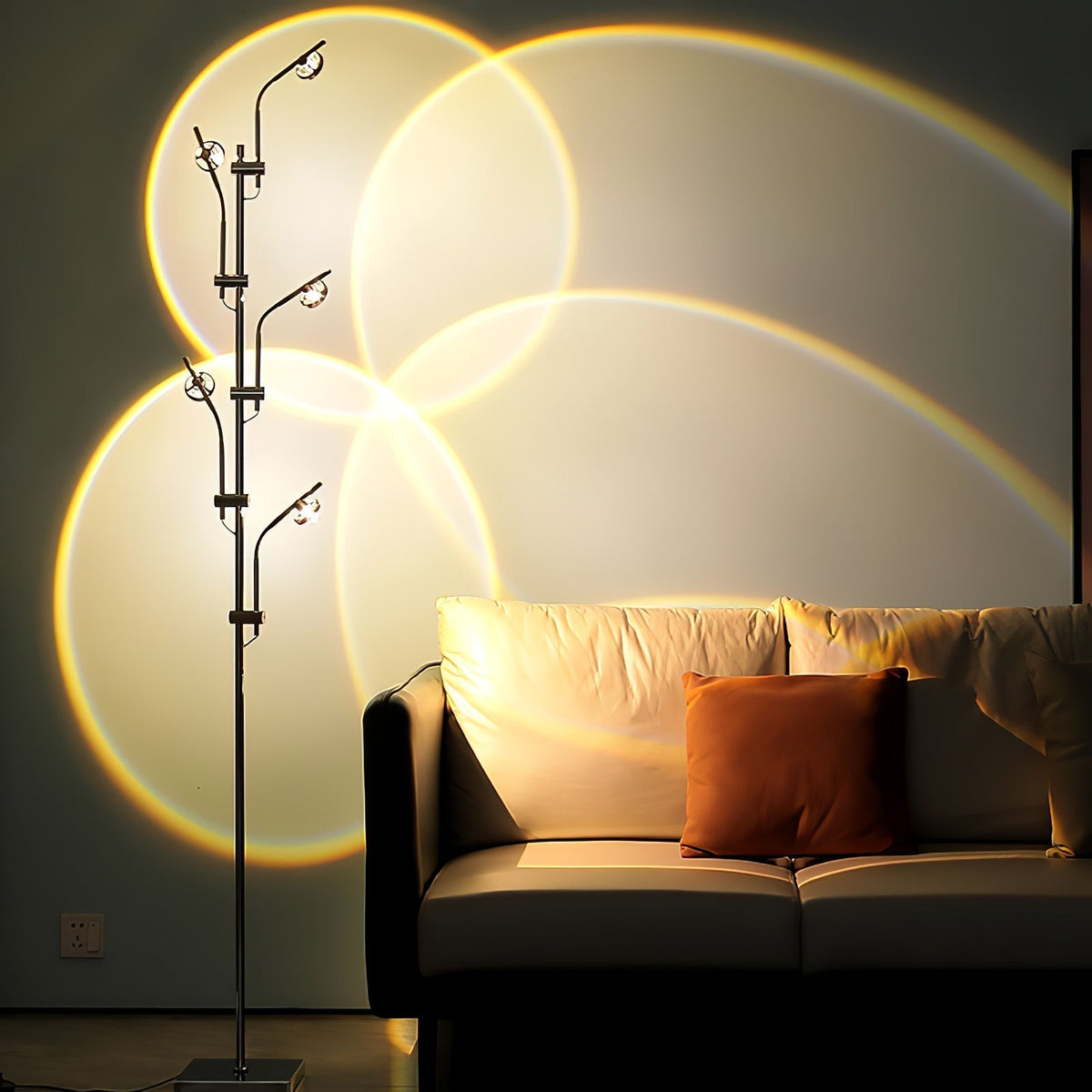Receiv staal vloerlamp
