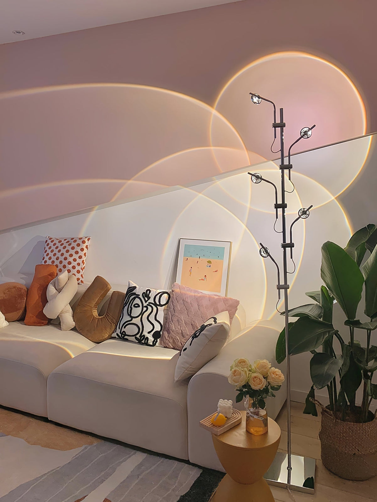 Receiv staal vloerlamp