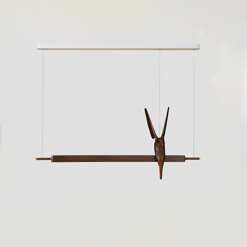 Varinisra sculpturale hanglamp van walnoothout