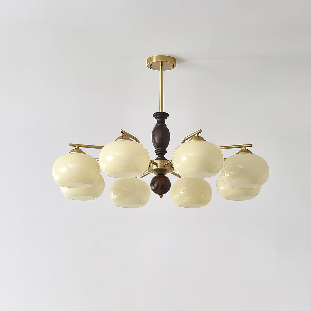 Elverora Kroonluchter Walnoot Beige Bolvormig