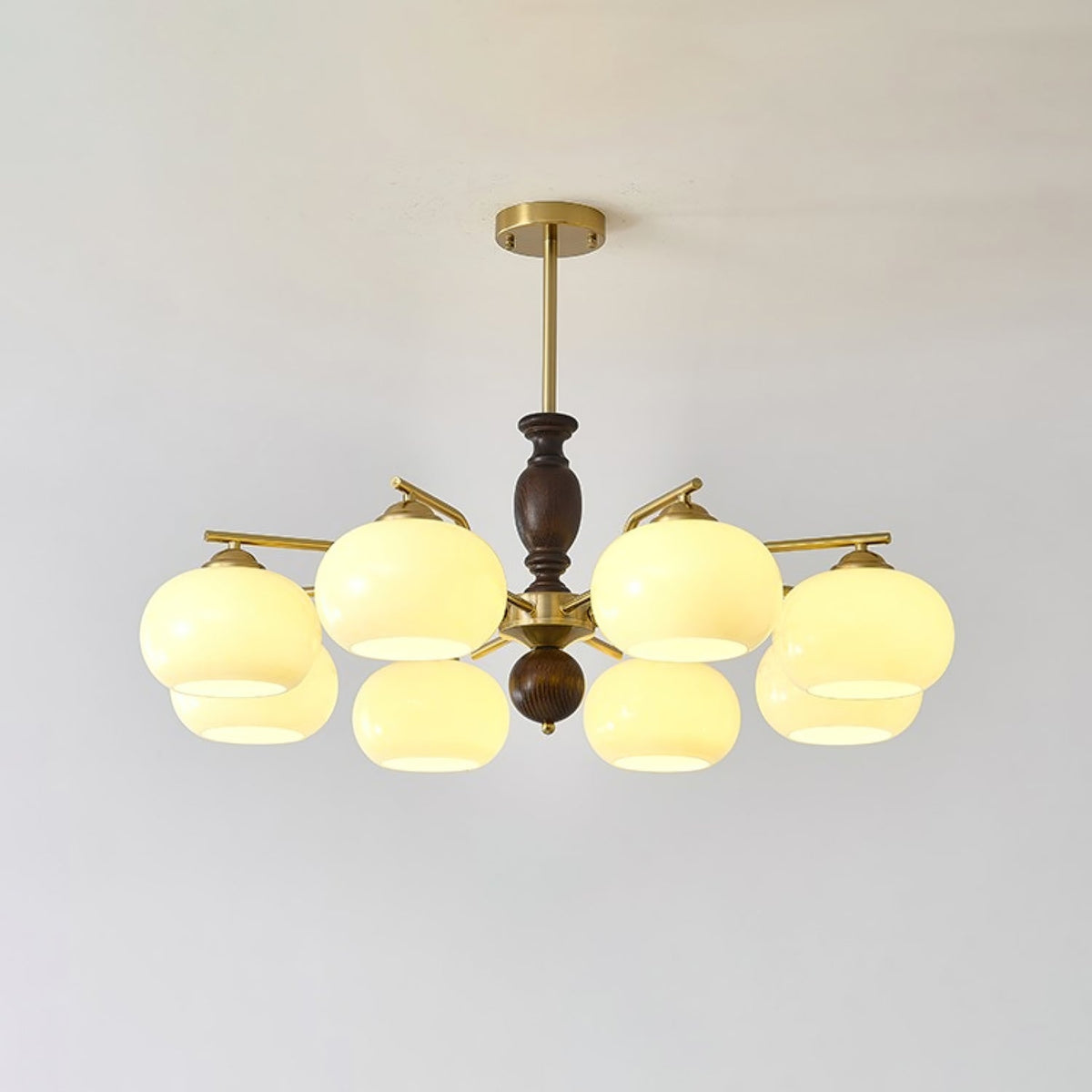 Elverora Kroonluchter Walnoot Beige Bolvormig