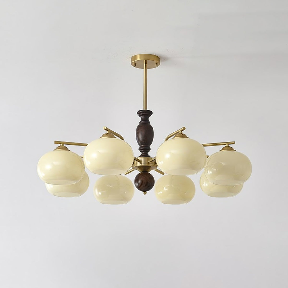 Elverora Kroonluchter Walnoot Beige Bolvormig
