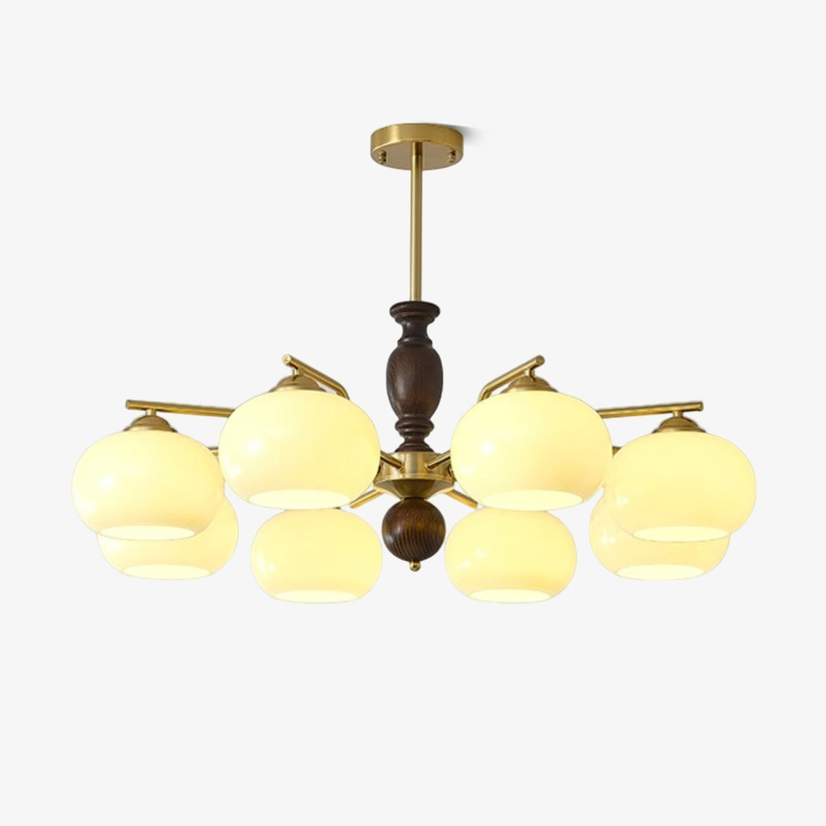 Elverora Kroonluchter Walnoot Beige Bolvormig