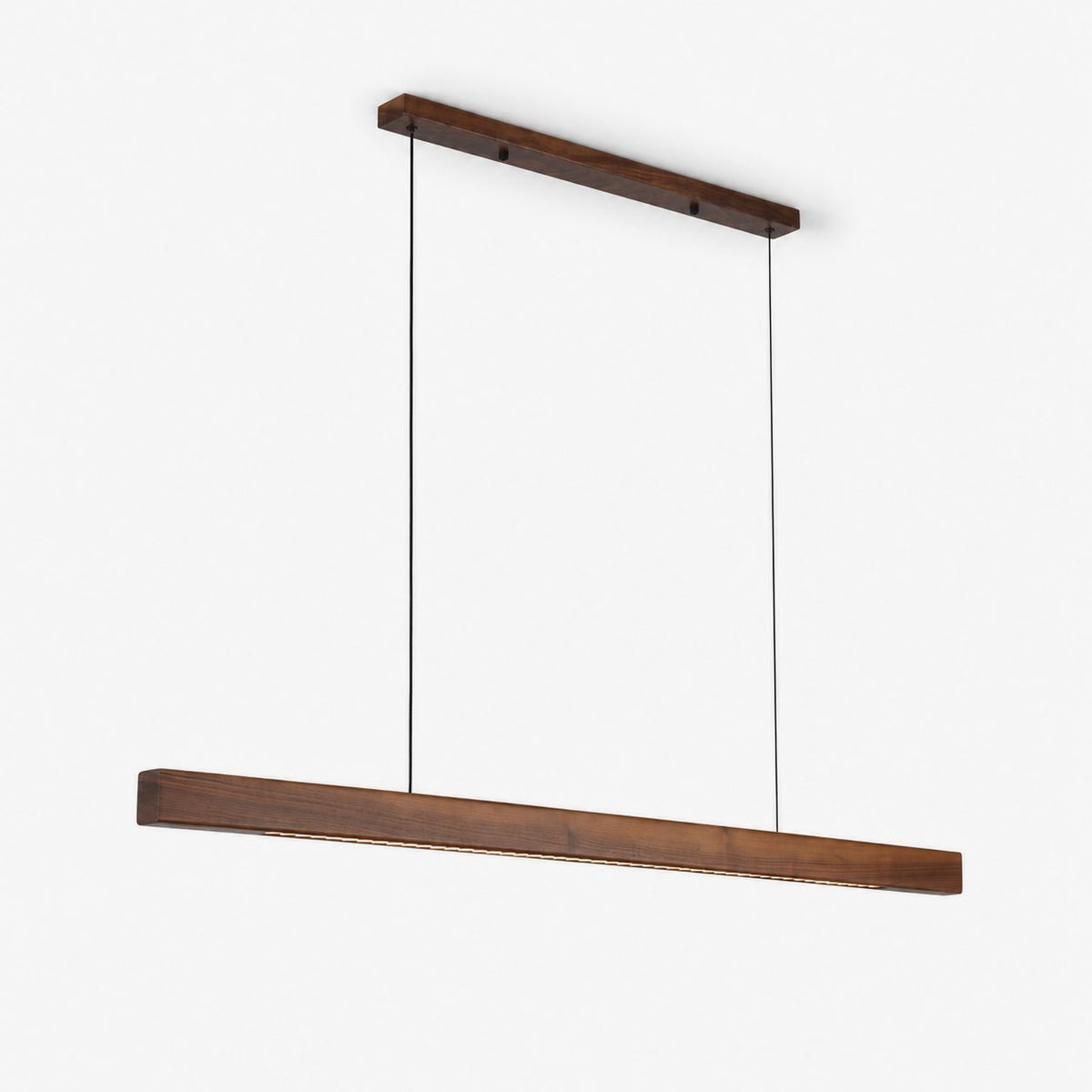Houten lineaire hanglamp met LED