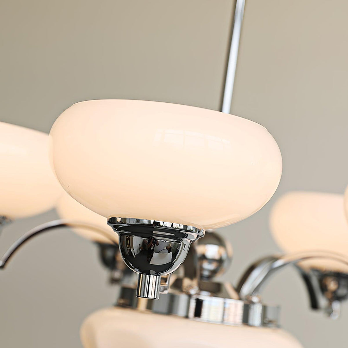 Veliniel kroonluchter Warre Satin Nickel glas IJzer