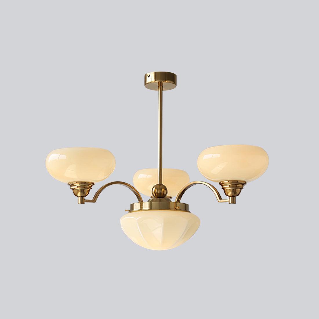 Veliniel kroonluchter Warre Satin Nickel glas IJzer