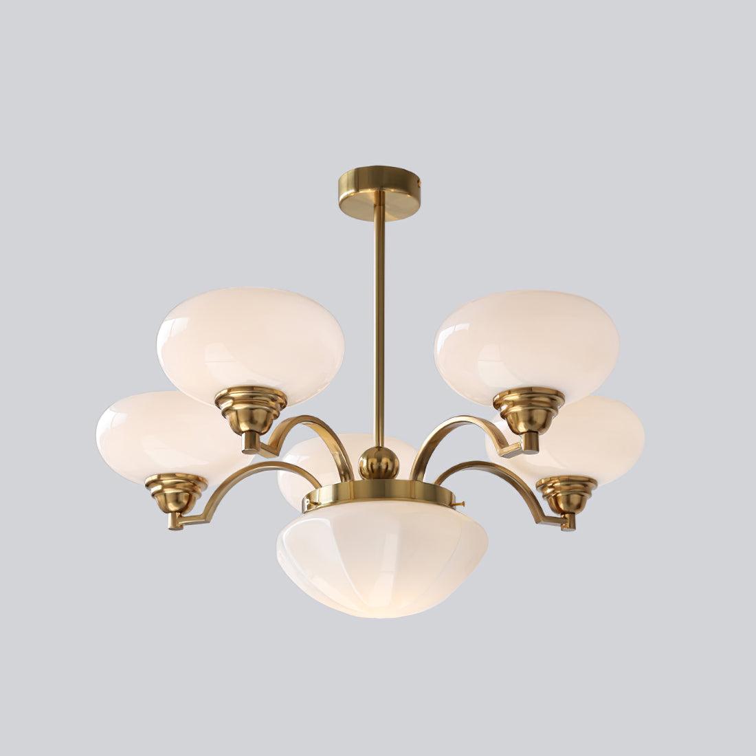Veliniel kroonluchter Warre Satin Nickel glas IJzer