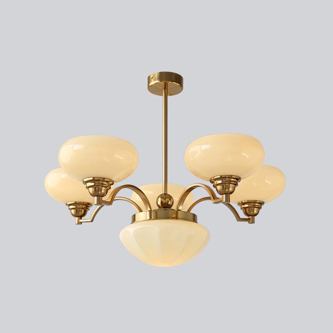 Veliniel kroonluchter Warre Satin Nickel glas IJzer