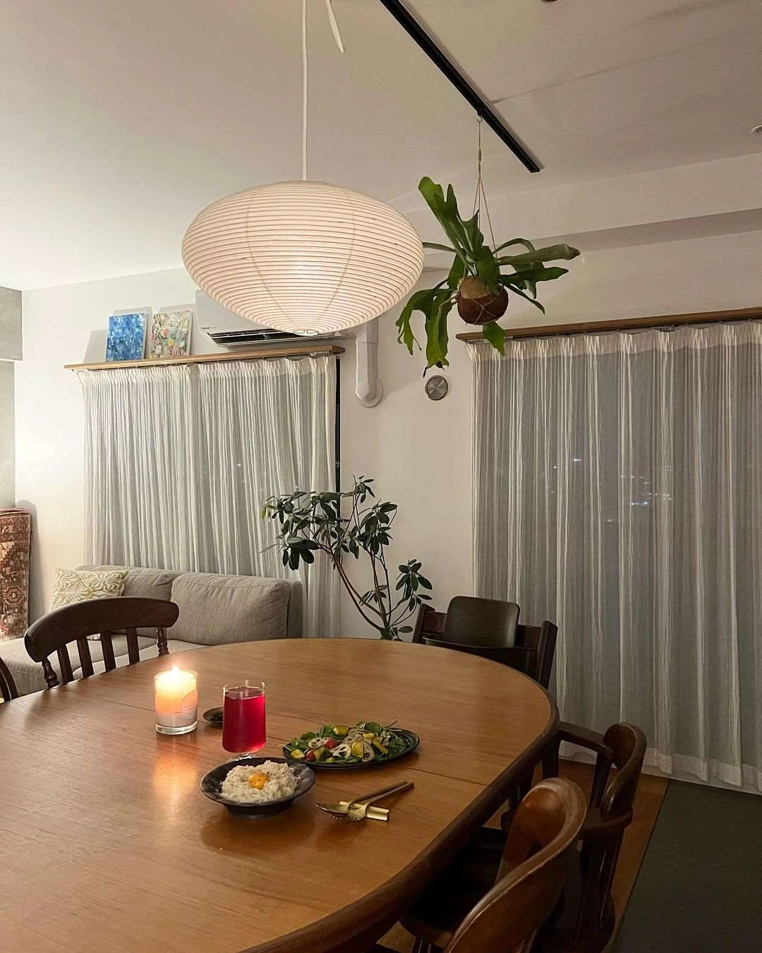 Piaiviella hanglamp washi-papier voor woonkamer