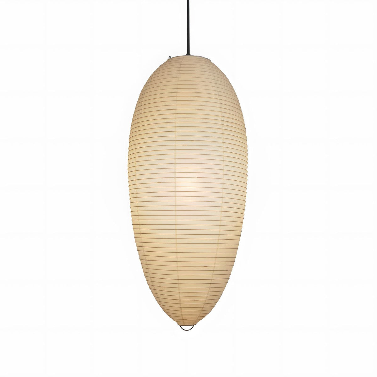 Myraean Moderne minimalistische hanglamp met bamboe en papier in kastanjebruin