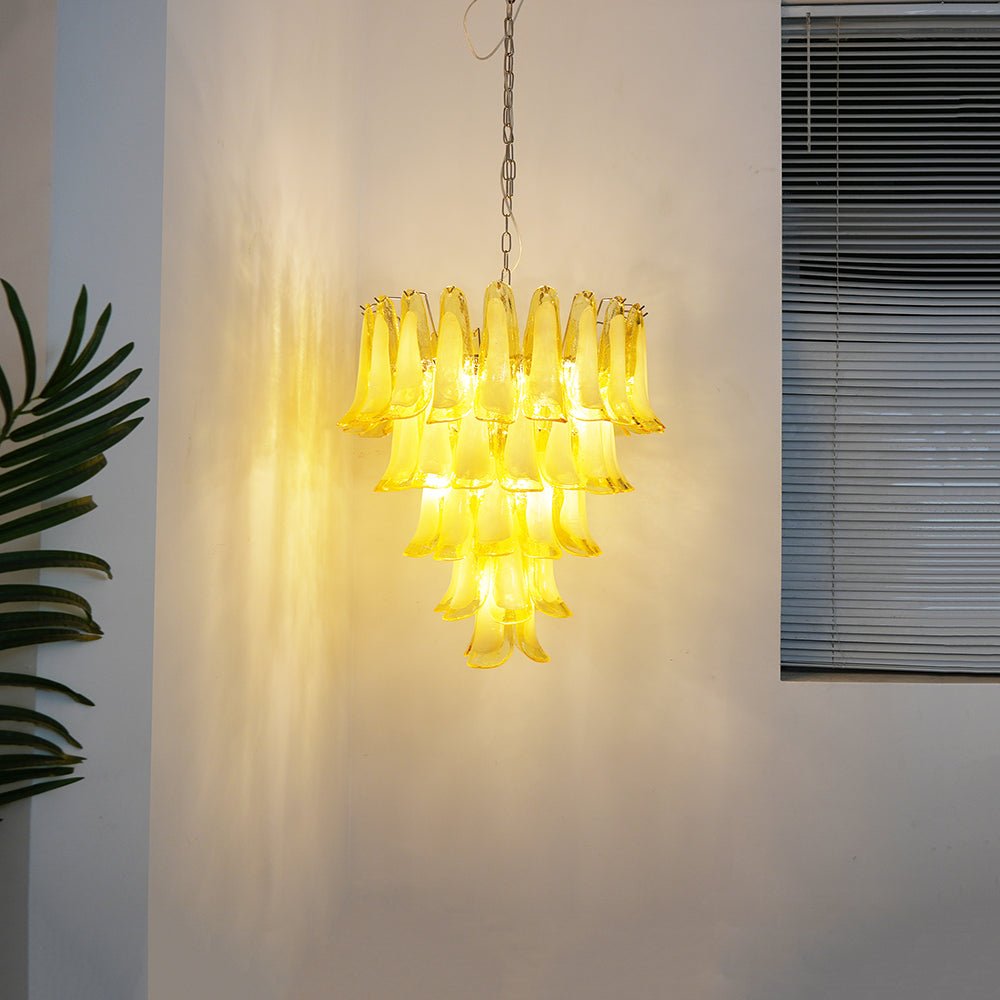 Eranos kroonluchter Murano-glas bloemblaadjes golfvorm