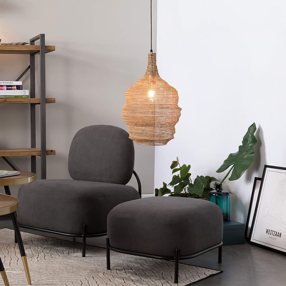 Vae industriële hanglamp van draad