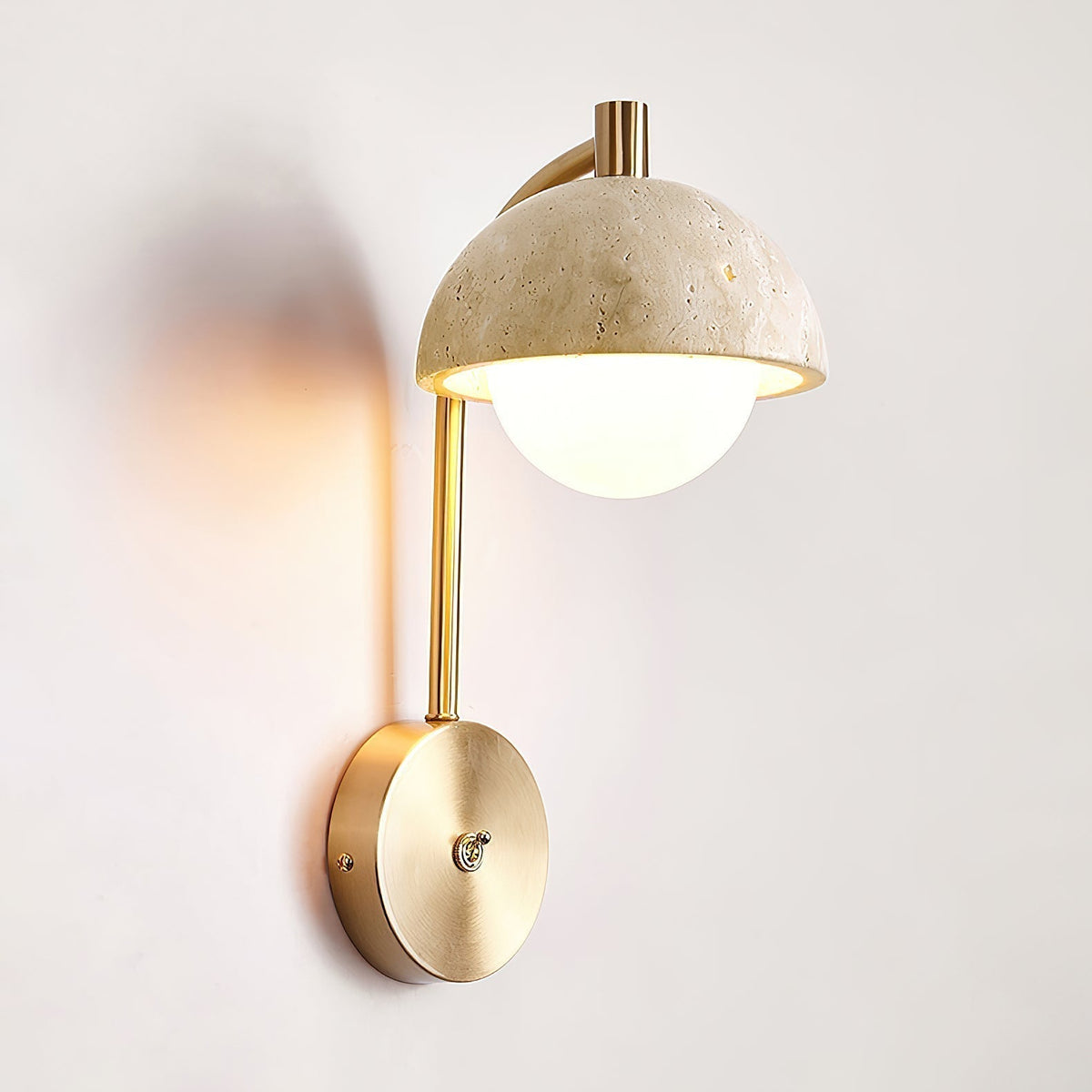 Valelaine wandlamp met travertin