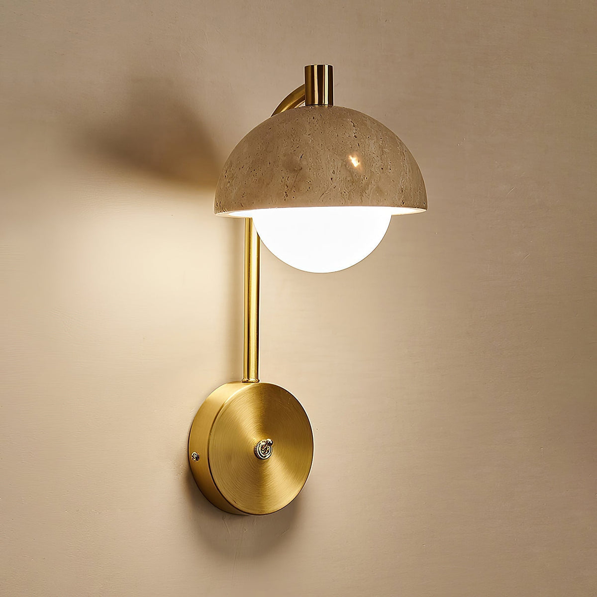 Valelaine wandlamp met travertin