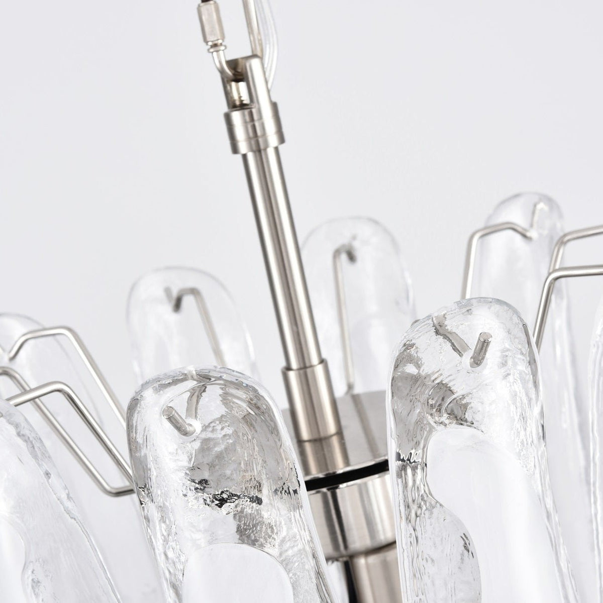 Eirivine kroonluchter wit Cloud glas Petals met bloemblaadjes