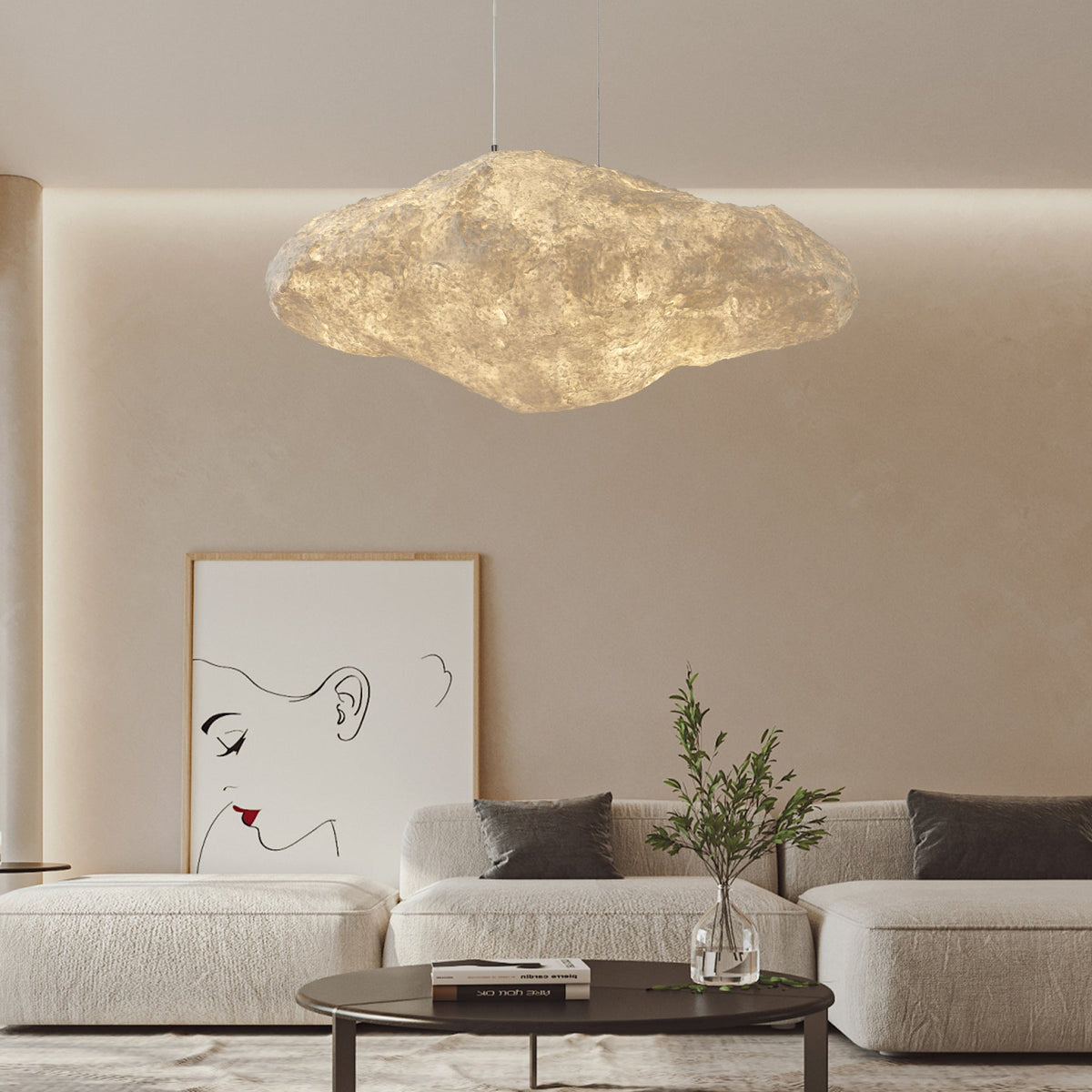 Elliros Textured Paper Pulp hanglamp