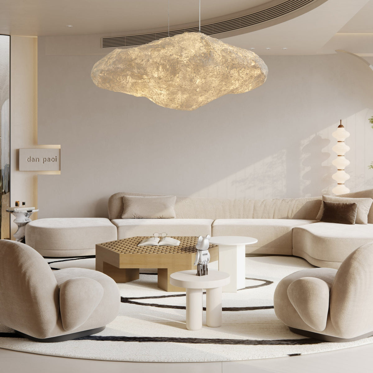 Elliros Textured Paper Pulp hanglamp