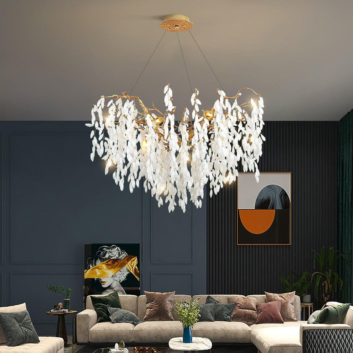 Florealis kroonluchter met cascaderend kristal
