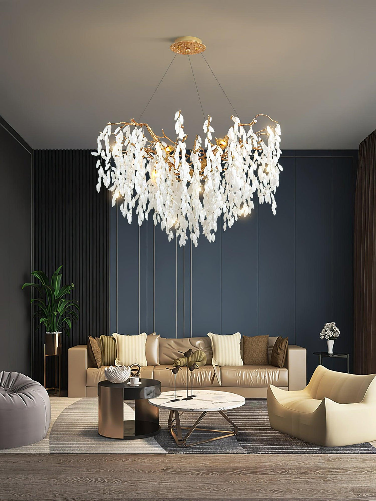 Florealis kroonluchter met cascaderend kristal