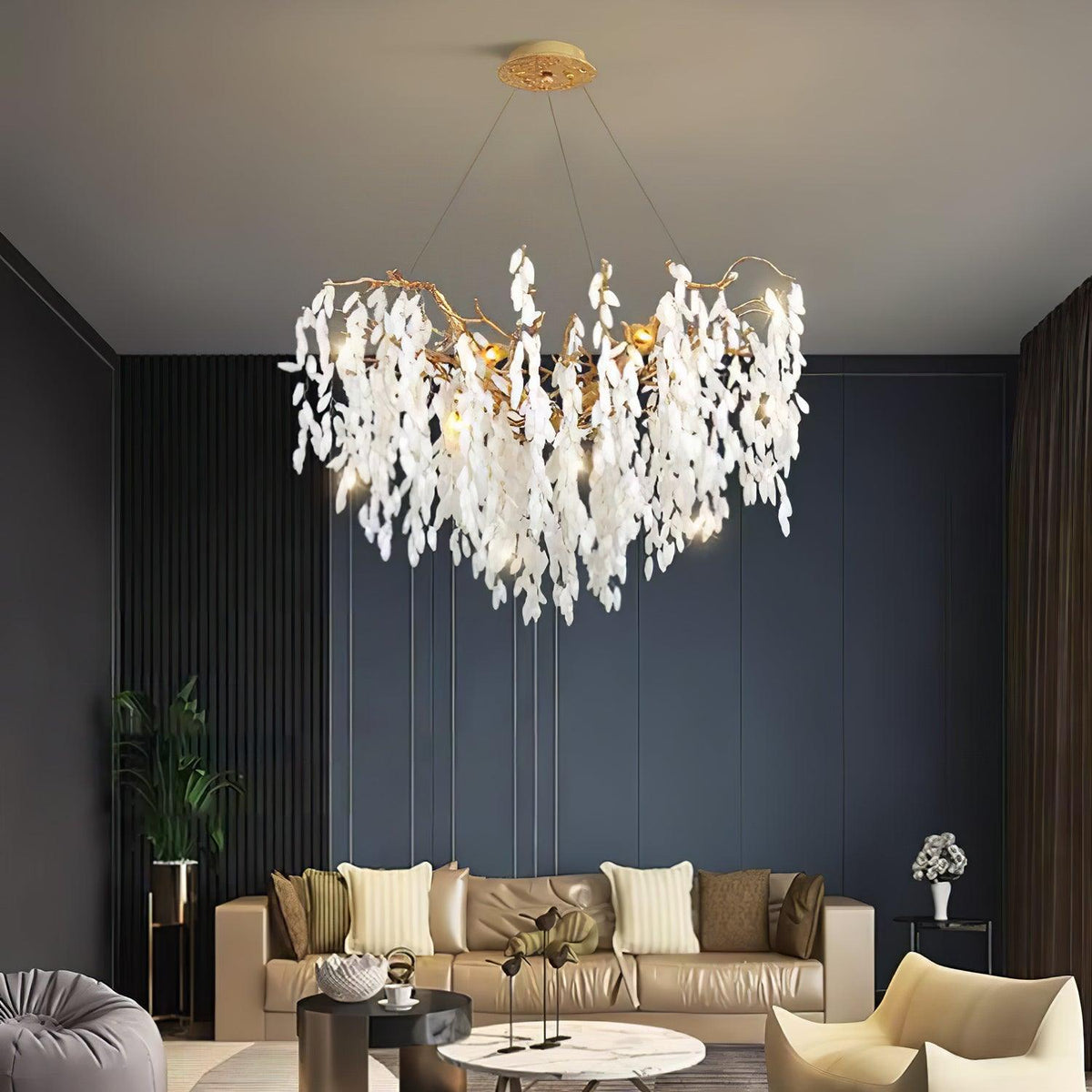 Florealis kroonluchter met cascaderend kristal
