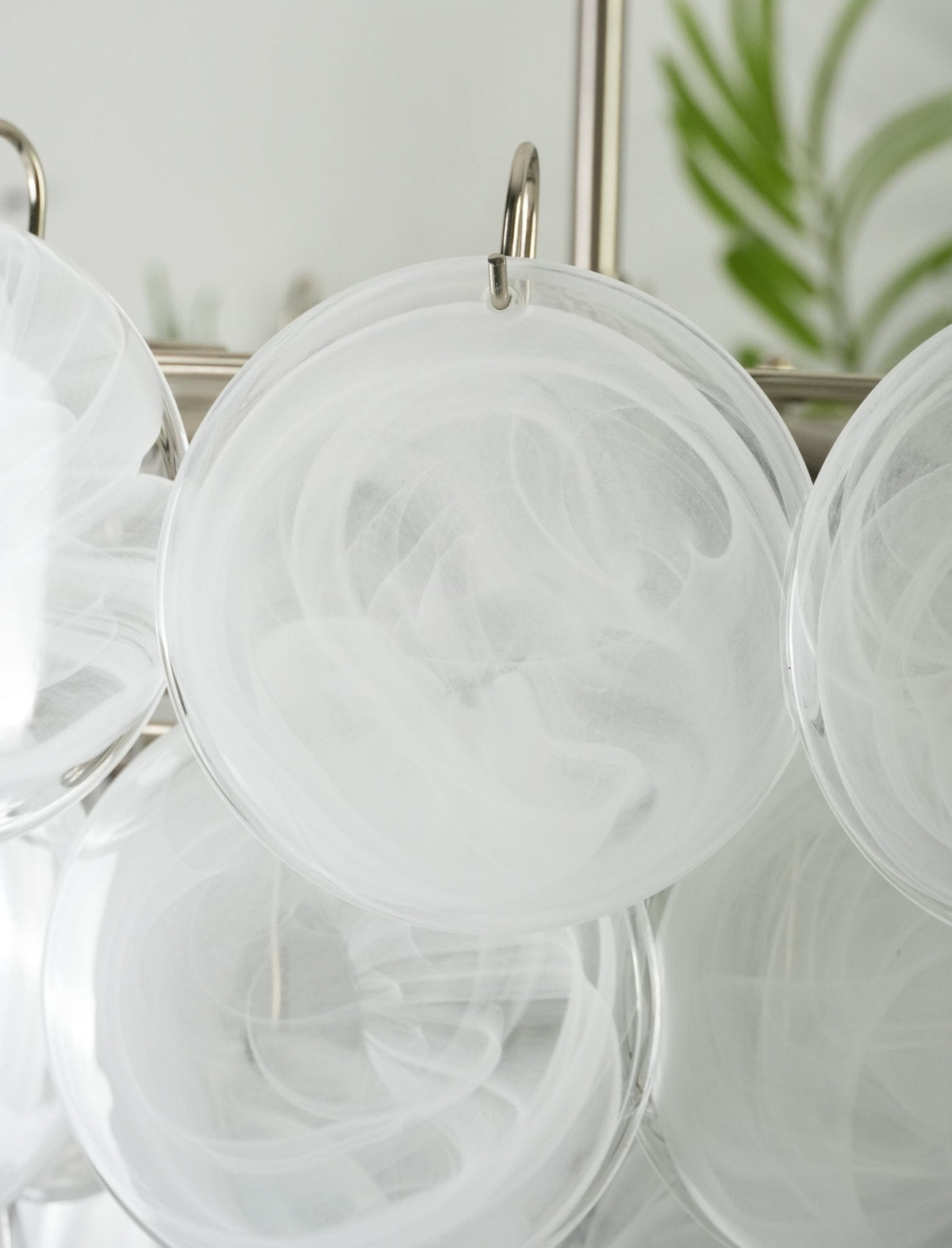 Veloelle Kroonluchter Wit Murano-glas Schijf Hedendaags
