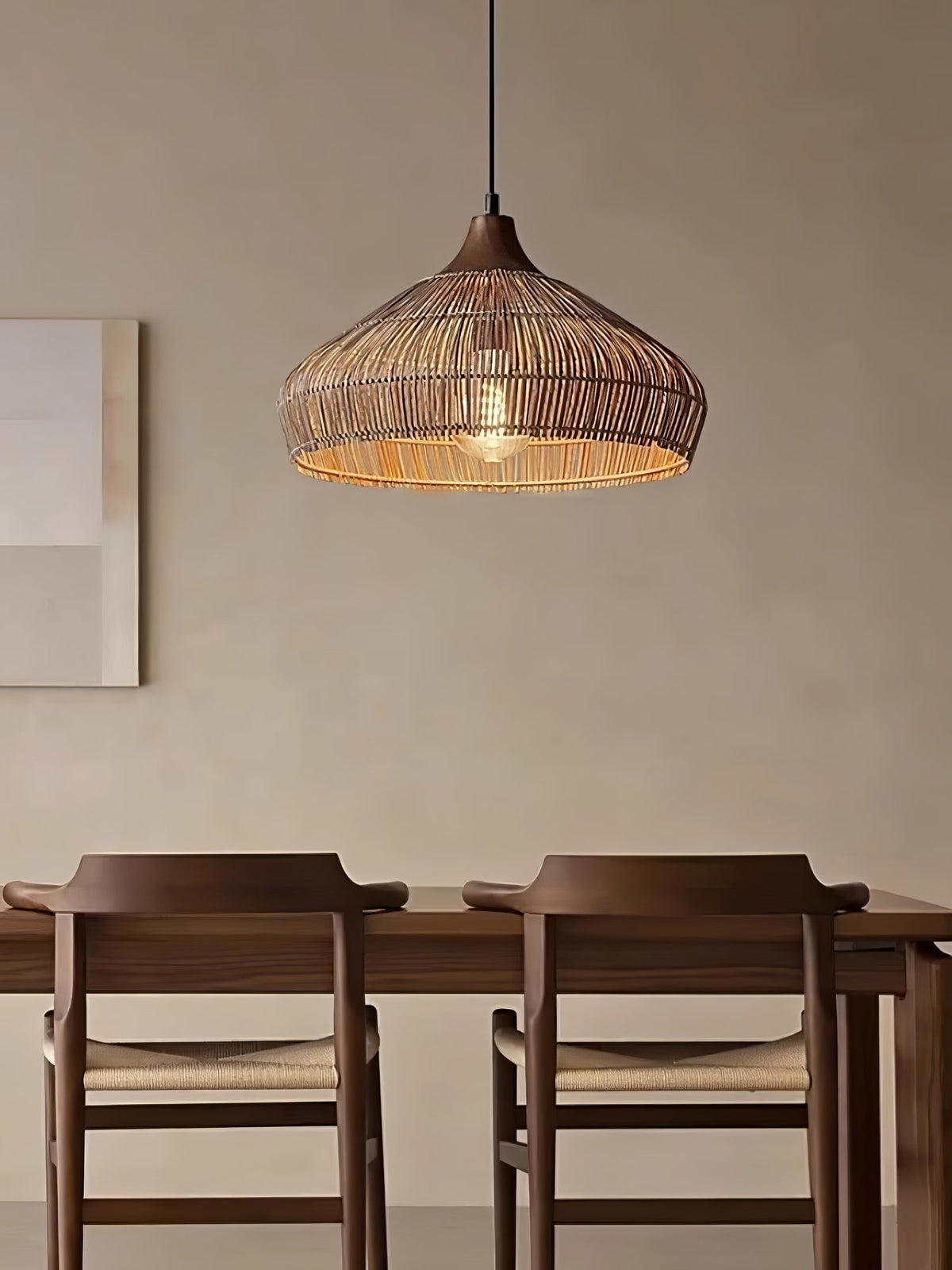 Lythean elegantie Art hanglamp van rotan en hout