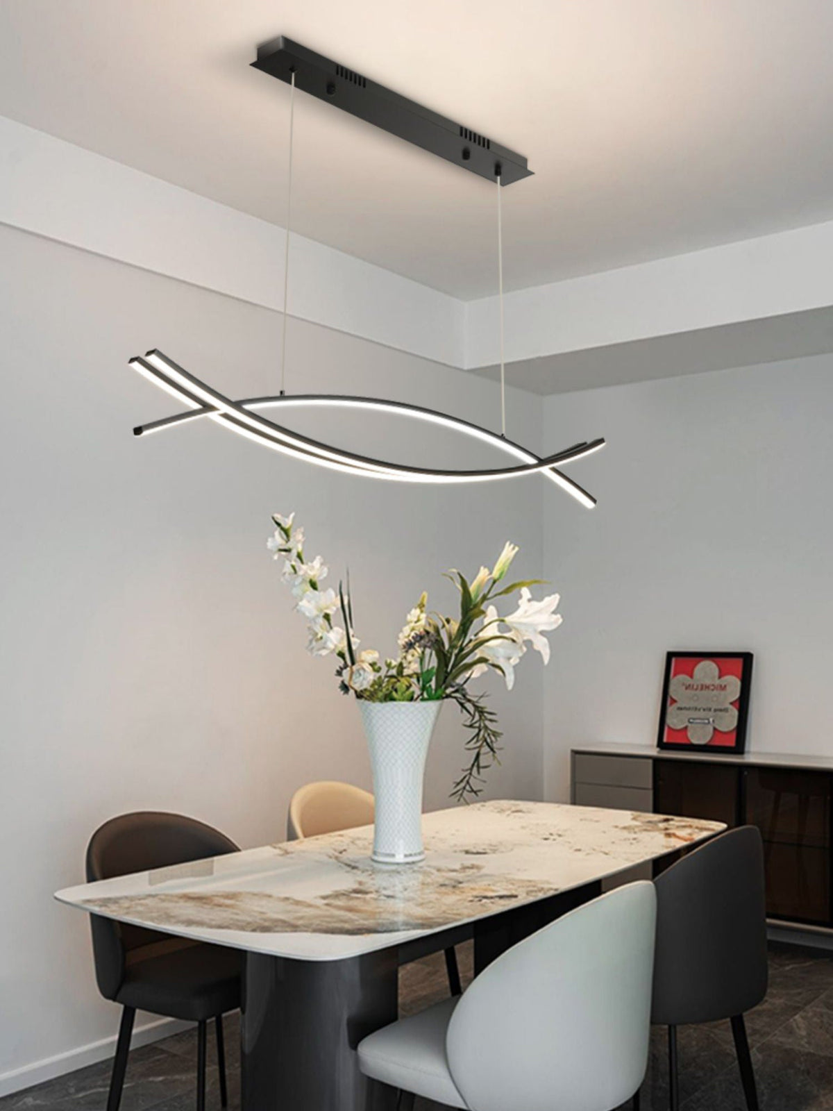 Curinis Moderne minimalistische kunst kroonluchter met LED
