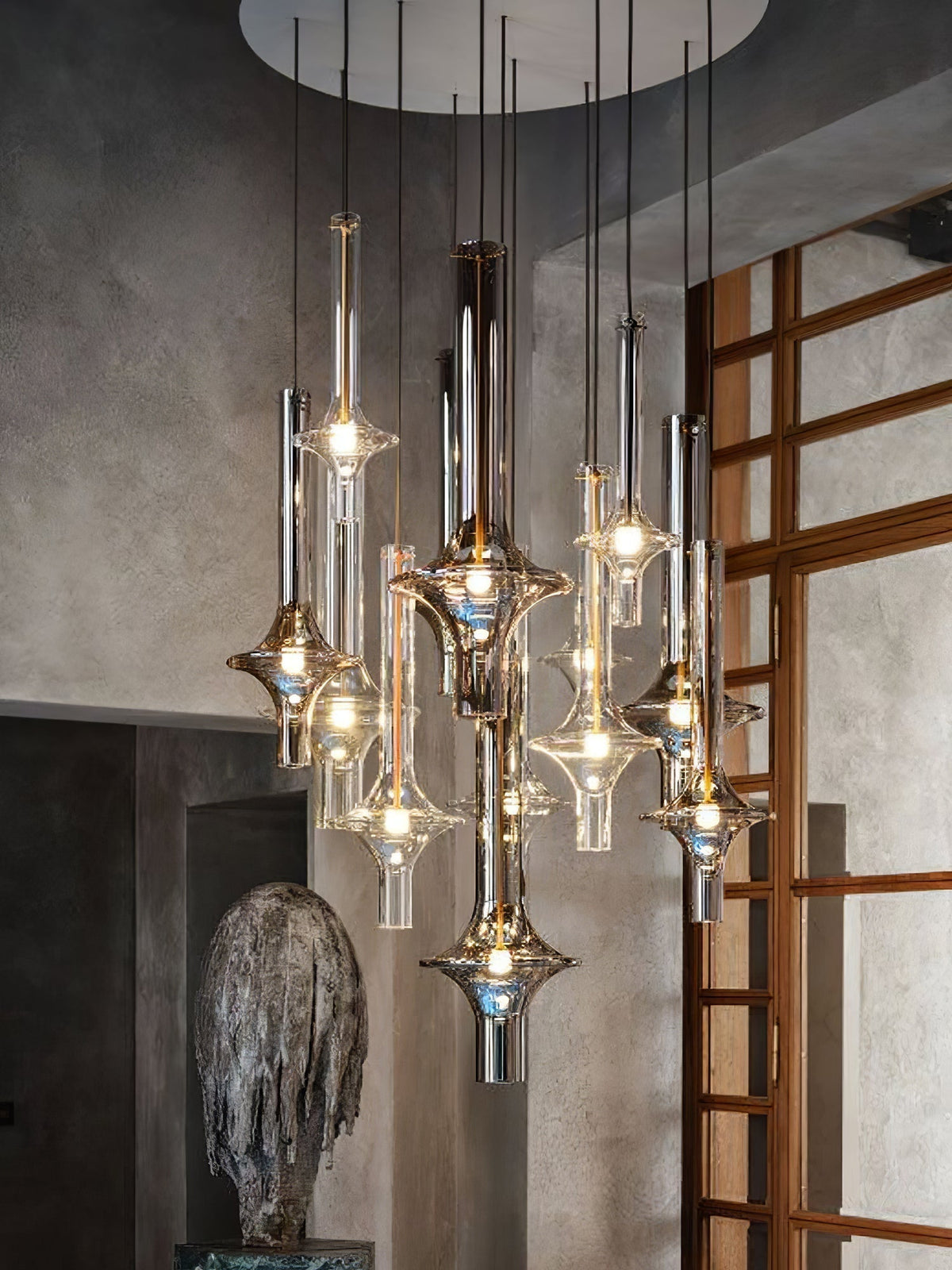 Sarenol glas industriële glamoureus hanglamp