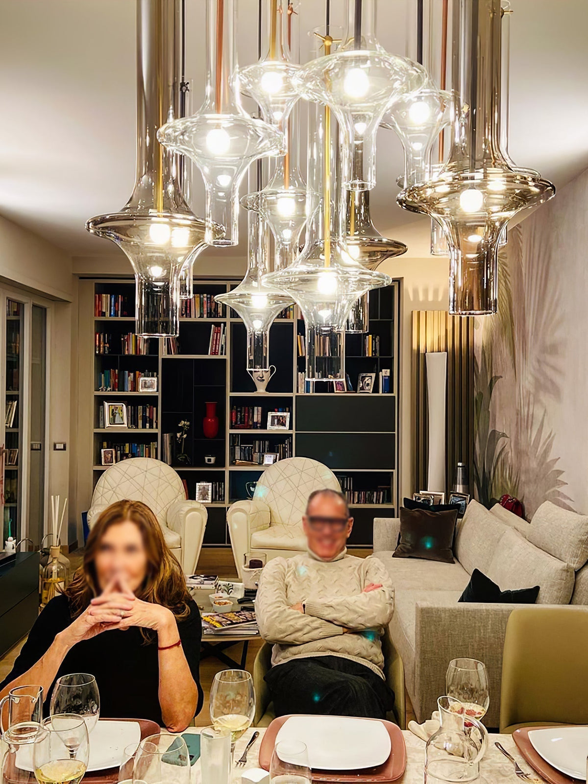 Sarenol glas industriële glamoureus hanglamp