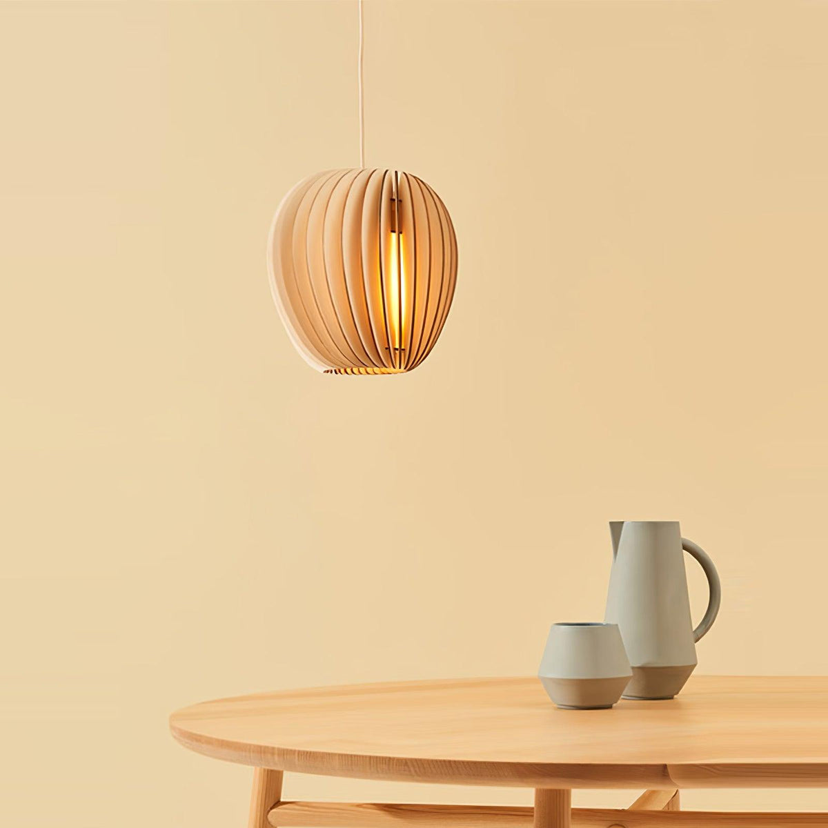 Jior elegantie uniek Orb Houten hanglamp