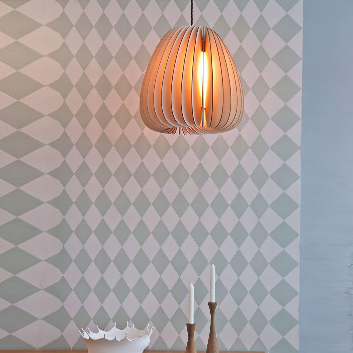Jior elegantie uniek Orb Houten hanglamp