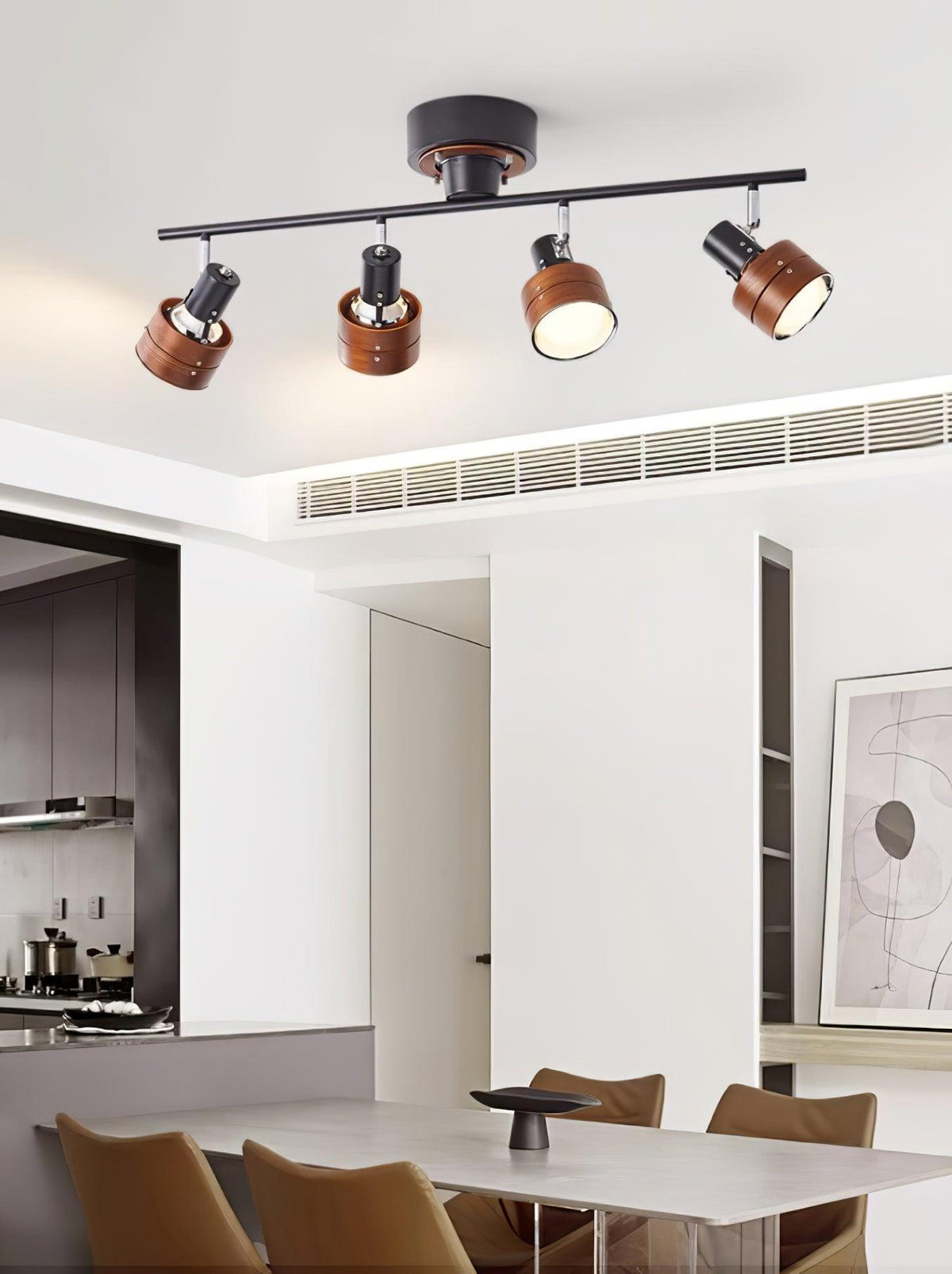 Elsorila elegantie aanpasbare spot plafondlamp van hout