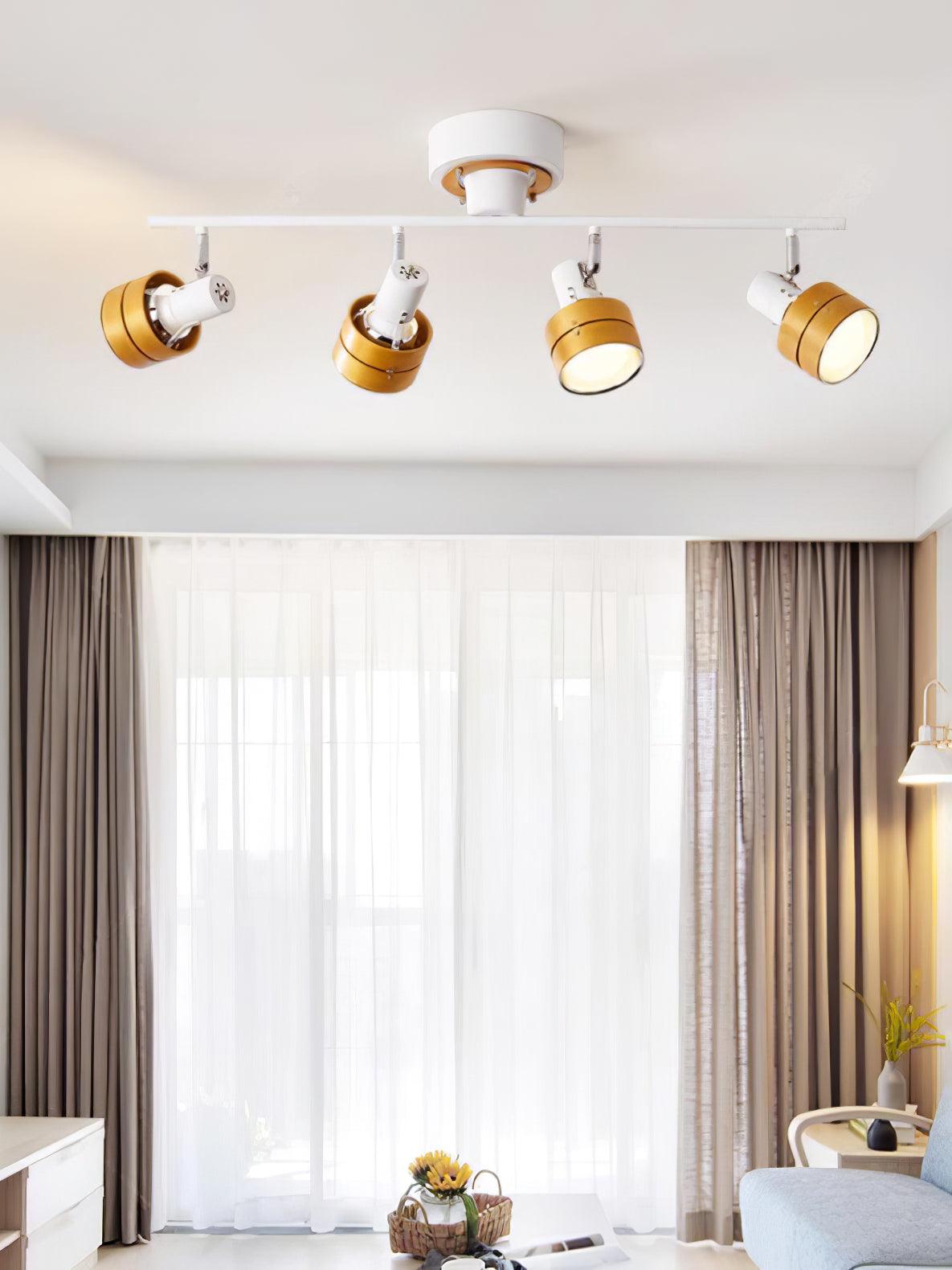 Elsorila elegantie aanpasbare spot plafondlamp van hout