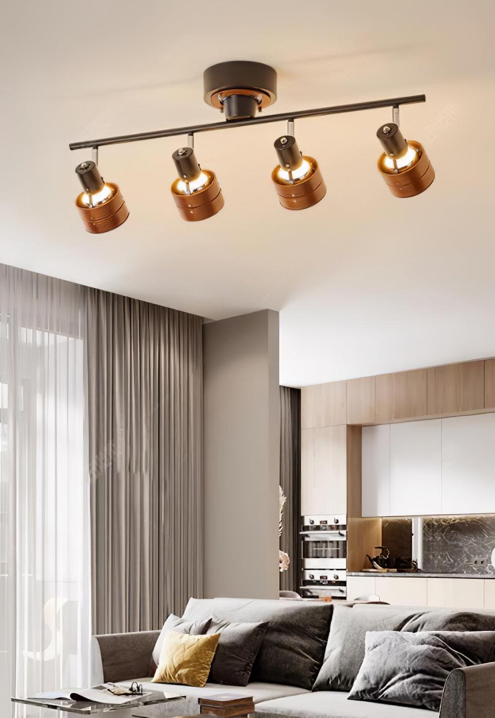 Elsorila elegantie aanpasbare spot plafondlamp van hout