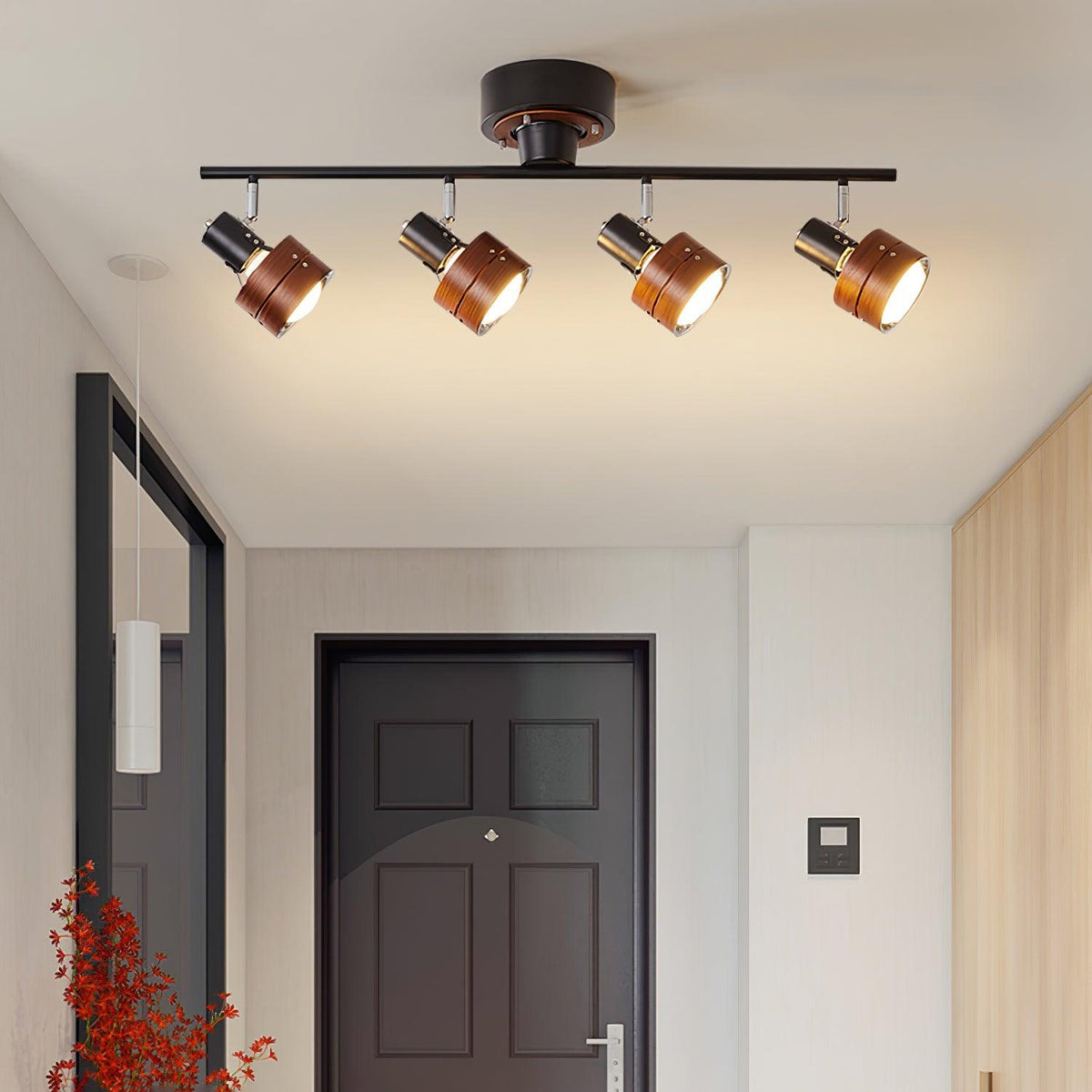 Elsorila elegantie aanpasbare spot plafondlamp van hout