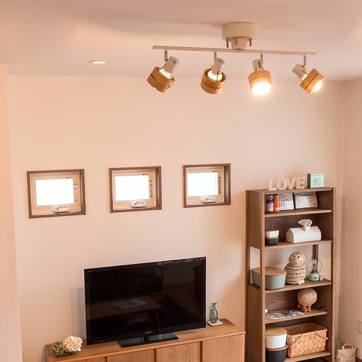 Elsorila elegantie aanpasbare spot plafondlamp van hout