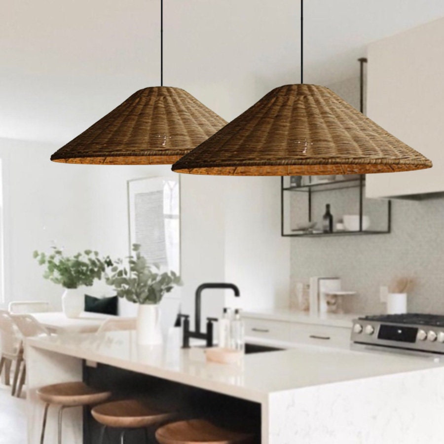 Muto Vintage Met de Hand Gemaakt LED Rotan Hanglampen Woonkamer