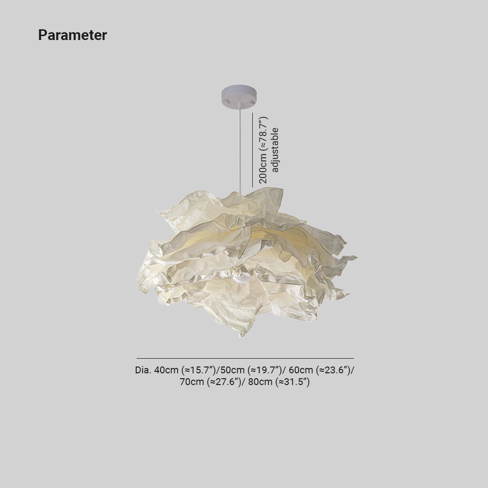Ritta Wabi-sabi Wolk Metaal Papier LED Hanglampen Studie Slaapkamer