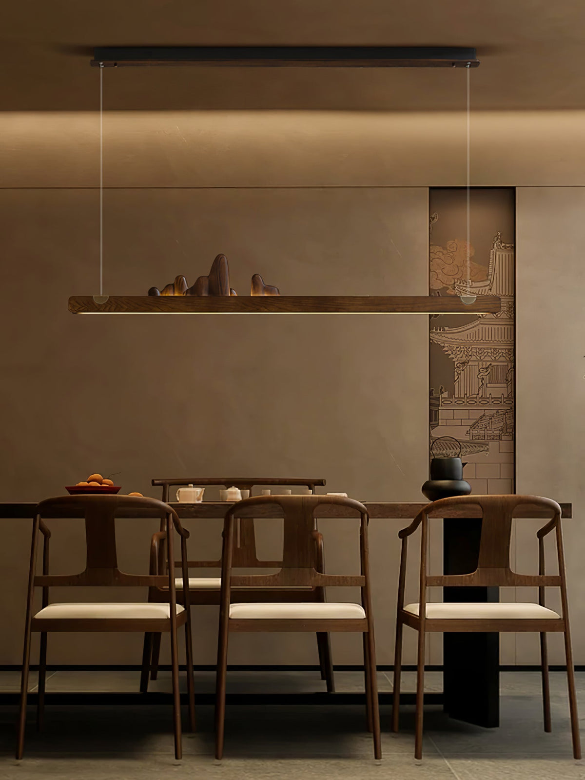 Elvaaine Moderne hanglamp van walnoothout