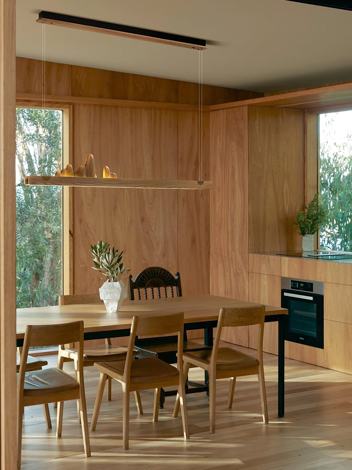 Elvaaine Moderne hanglamp van walnoothout