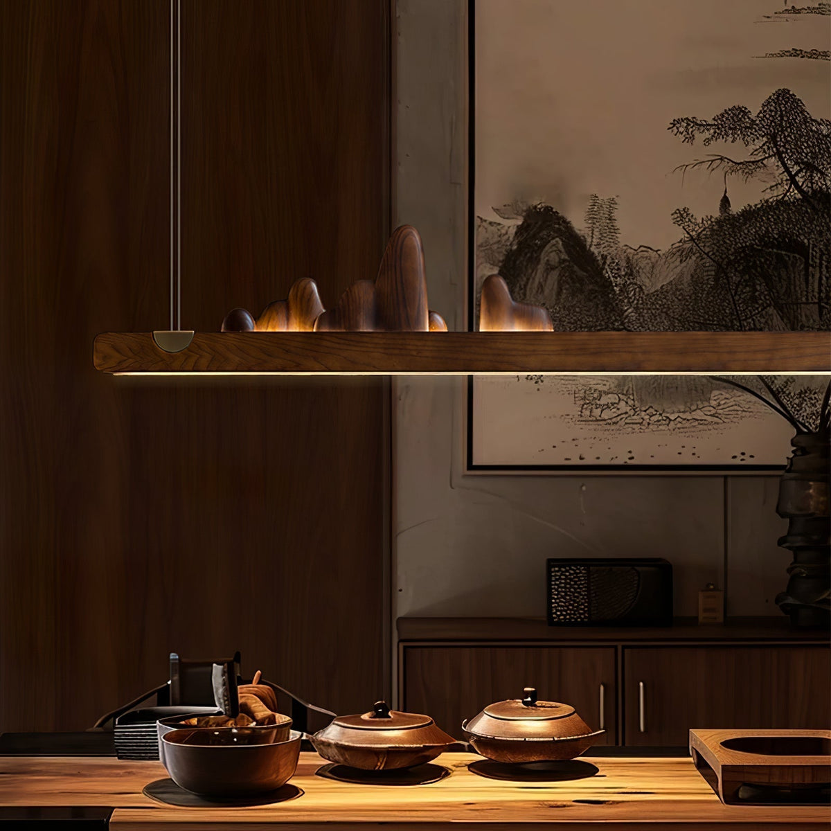 Elvaaine Moderne hanglamp van walnoothout