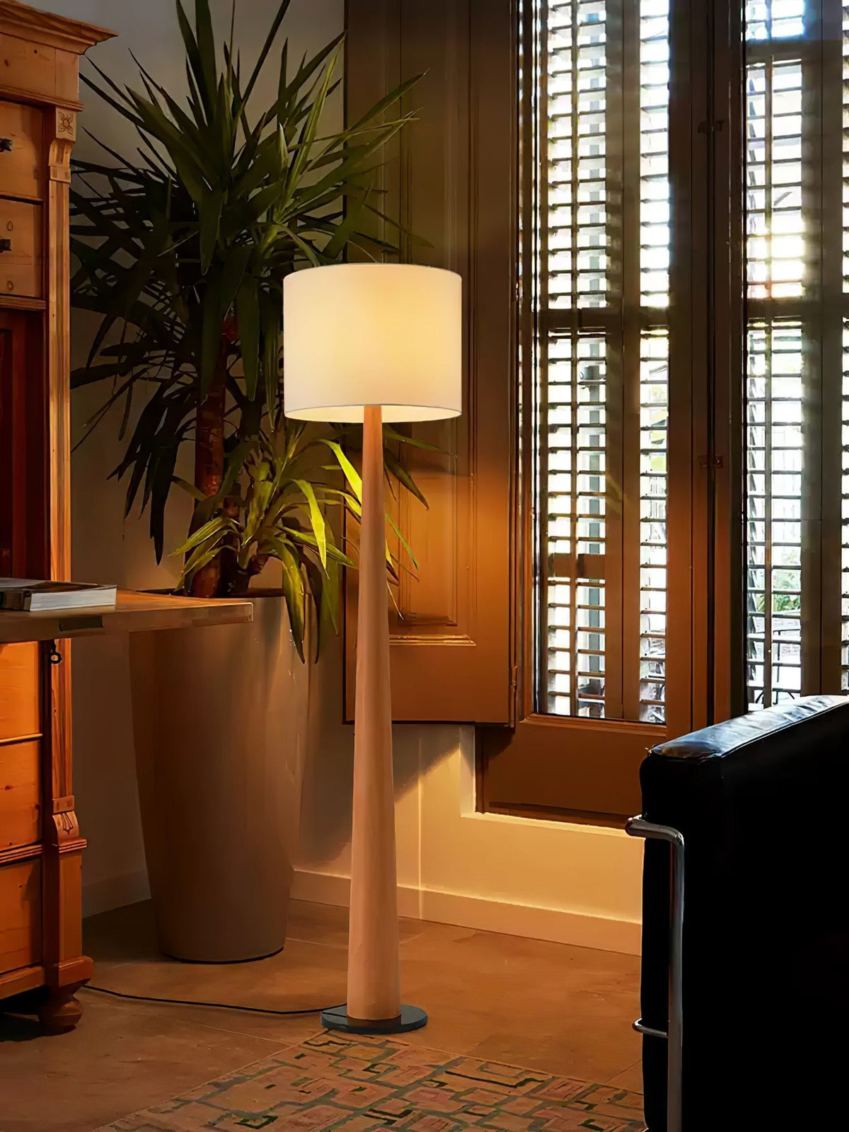 Ersilir Cylindrische houten vloerlamp