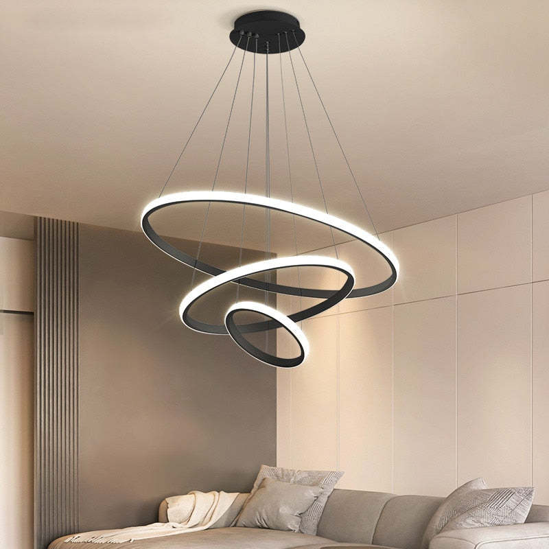 Arisha Moderne LED Hanglampen Wit Buitenste Verlicht 2/3/4 Ringen
