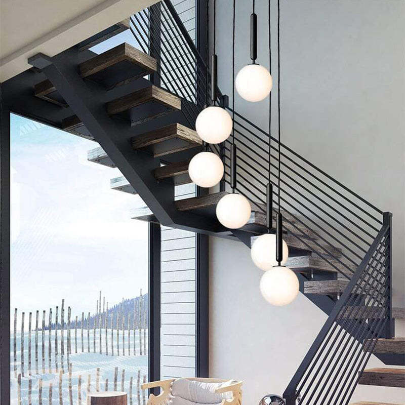 Valentina Modern LED Hanglampen Zwart Wit Metaal Glas Eetkamer