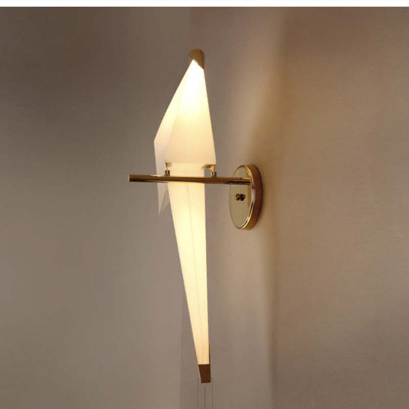 Clifford Art-Deco Vogel LED Wandlamp Wit Metaal/Acryl Slaapkamer